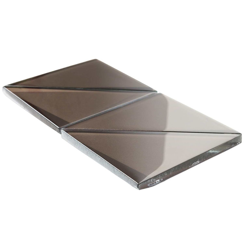 Remington 6” Triangle 3D Glass Mosaic Tile, Bronze