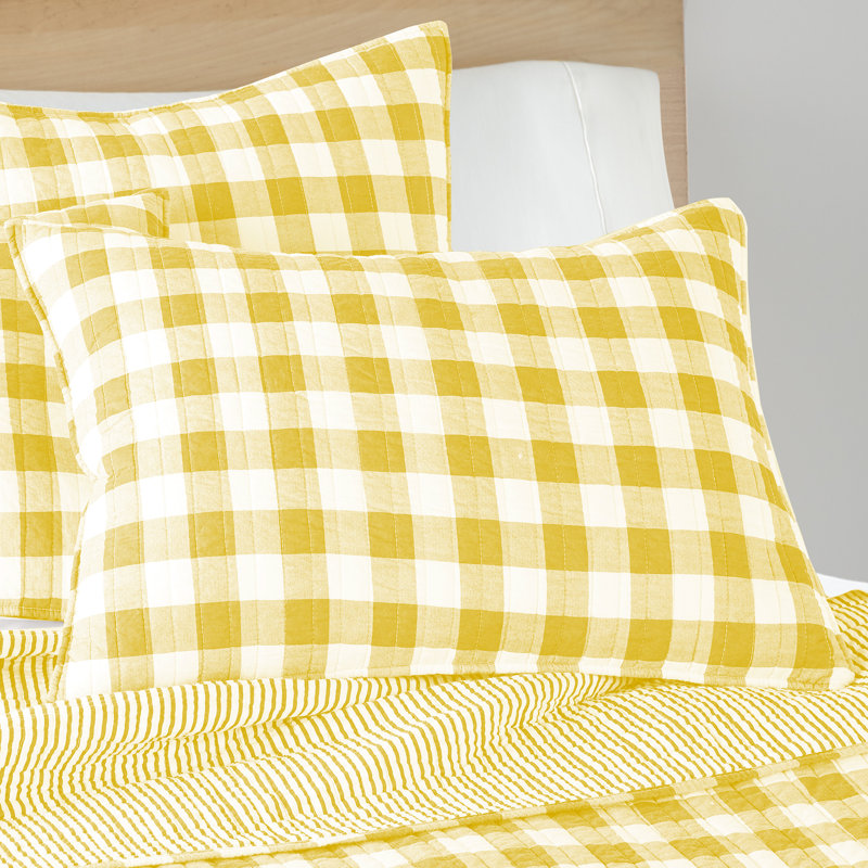Elijah Yellow Quilt Set, Full Quilt + 2 Standard  Shams