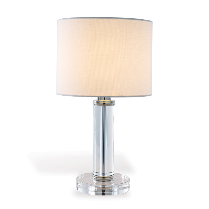 Billy Crystal Mini Lamp, Clear/Nickel, Off White