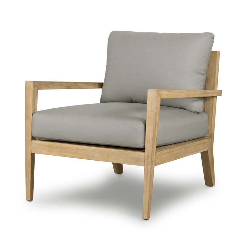 Chaise de patio avec coussins Turbotville, Natural, Royal Taupe