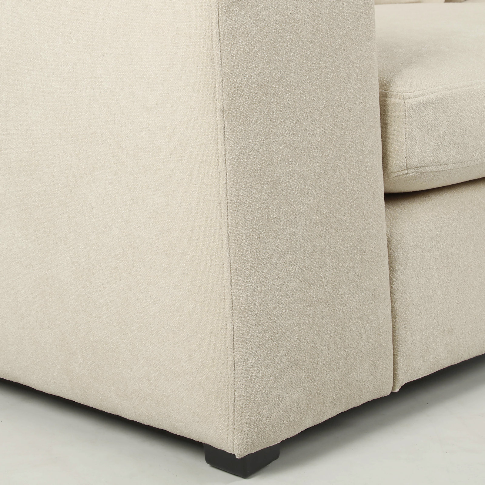 Ojai Pine One-Arm Accent Chair, Cream Plainweave