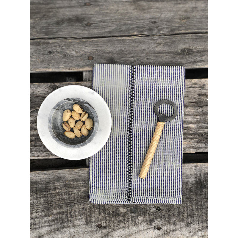 Stitch Linen Square Napkins, Chambray Stripe