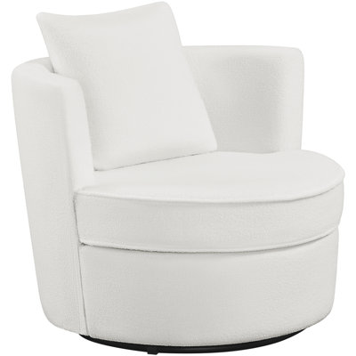 Swivel Accent Armchair with Throw Pillow