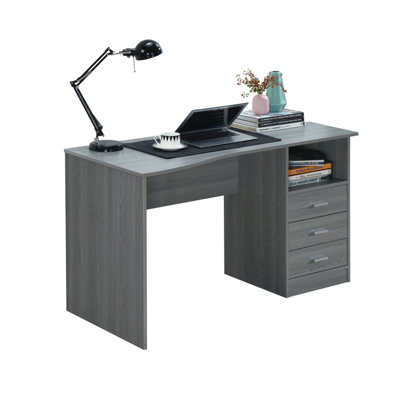 Brit MDF Computer Desk, 29.5" H x 51.25" W x 23.5" D, Gray