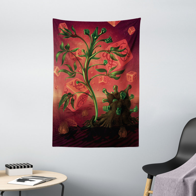 Tapisserie en polyester psychédélique, H 60 po x l 40 po