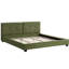 Olive Velvet Bed Frame, King Size Upholstered Platform With Wide Headboard And Deep Round - Shaped Tufting, Soft Square Corners, No Box Spring, Easy Assembly For 2 Adults Frame Design, Minimalist