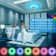 Exhourme Ceiling Light, Flush Mount Ceiling Light With Bluetooth Speaker, Rgb Colour Change, App + Remote Control For Home, Bedroom, Bathroom - X003yx81xj