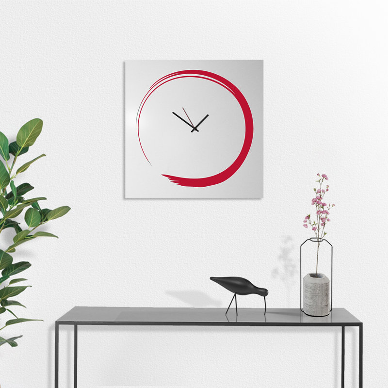 Glenmere Metal Wall Clock, Red/White