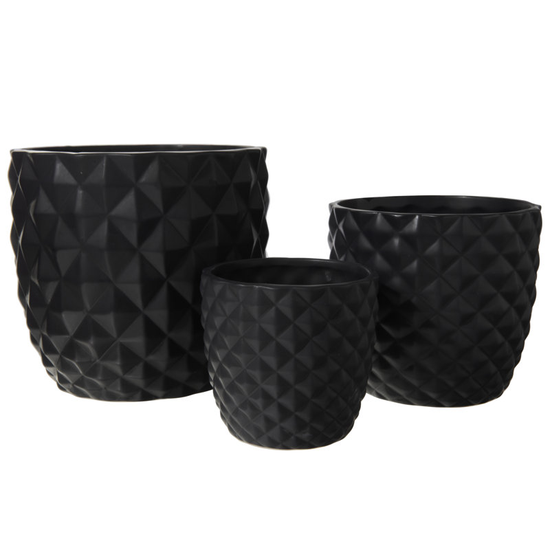 Mckillip Ceramic Pot Planter, Black