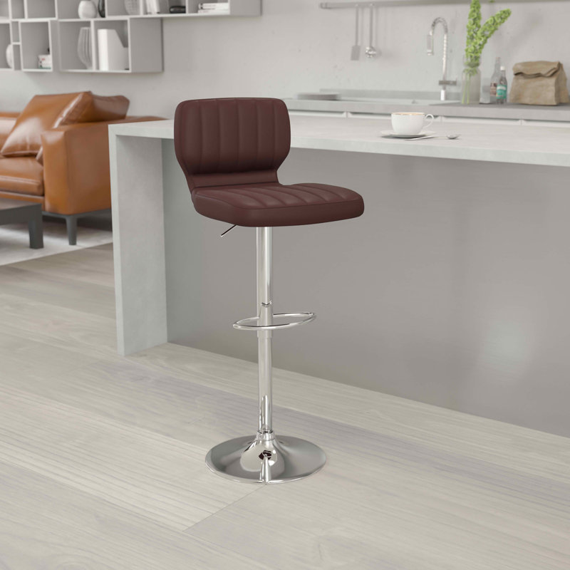 Tabouret pivotant à hauteur réglable Troutville, Brun