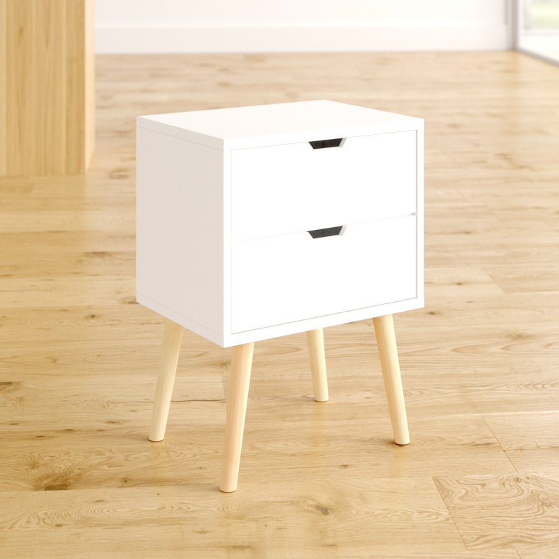 Lalani 40cm W Bedside Table, White