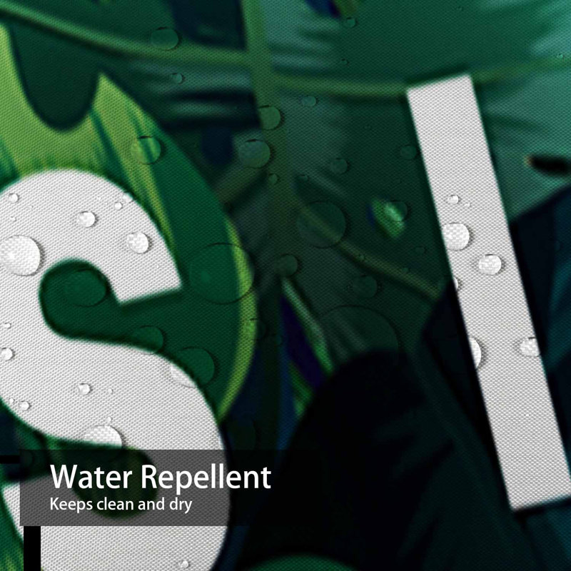Rideau de douche abstrait vert à motif de feuilles de palmier tropical avec 12 crochets, L 72 po x l 72 po
