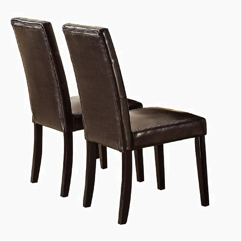 Ensemble de 2 chaises petit-déjeuner en polyuréthane brun foncé