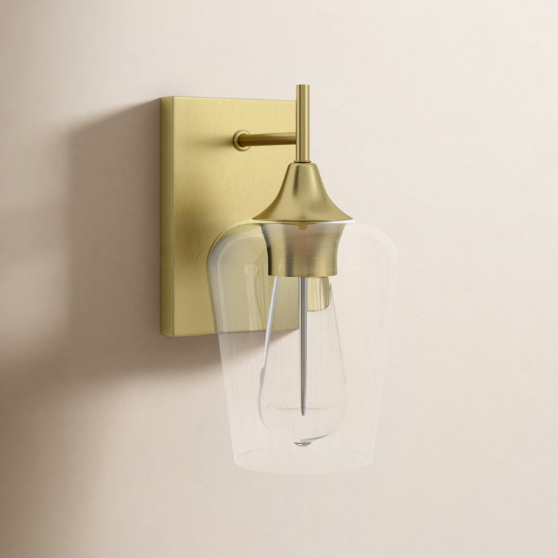 Applique murale articulée 1 lumière Breena, Laiton chaleureux, Clear