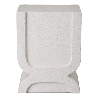 Uri 18H" Square Handcrafted Terrazzo Garden Stool