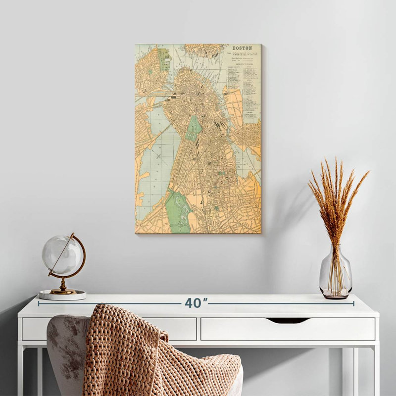Aliaz Boston Map, 24" H x 16" W