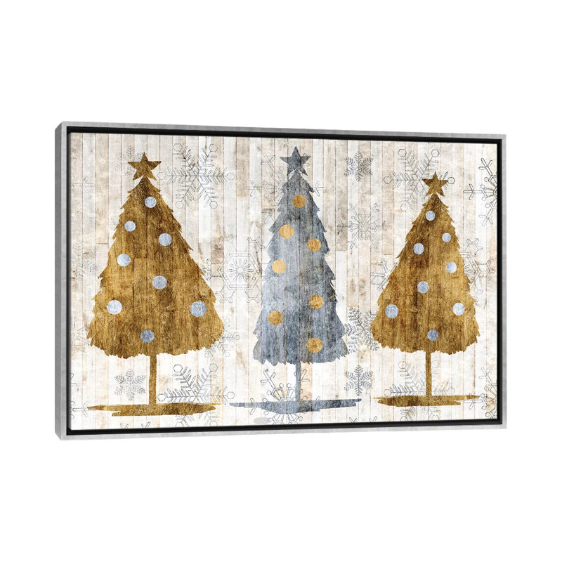 Collection sophistiquée de Noël A par Grace Popp - impression, Toile avec cadre argenté, Pas de tapis