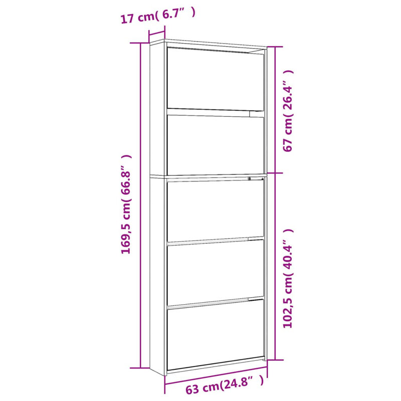 4 Pair Flip Down Shoe Storage, Sonoma Grey