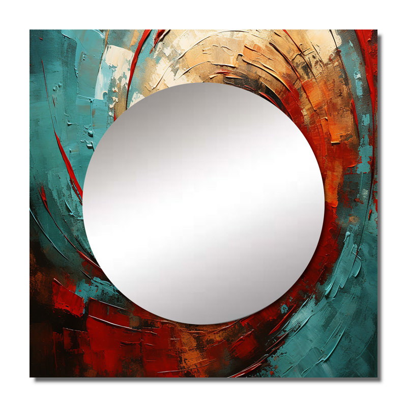Décoration murale rouge et bleue Majestic Motion Spiral IV - Abstract, 36 po x 36 po