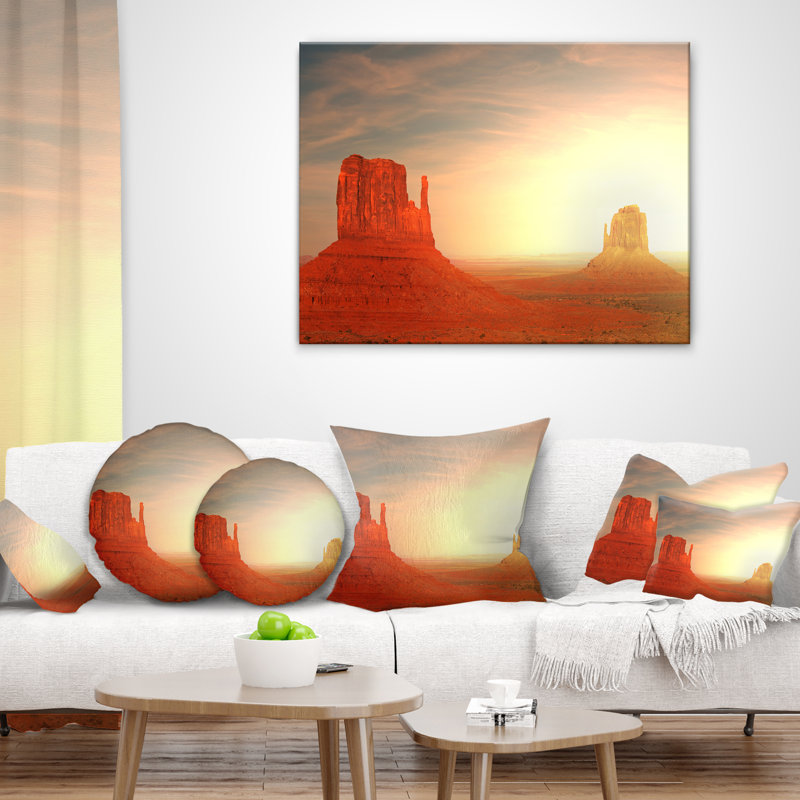 Coussin Schafer Monument Valley Utah, 16 po x 16 po, Coussin décoratif
