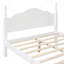 Structure de lit double en bois pleine grandeur, lit plateforme de style rétro avec support en lattes de bois, blanc-1926473284