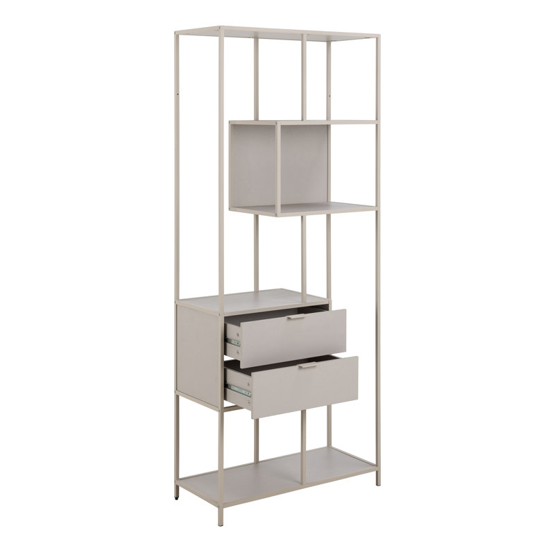 Barbuto 185cm H x 77cm W Metal Standard Bookcase