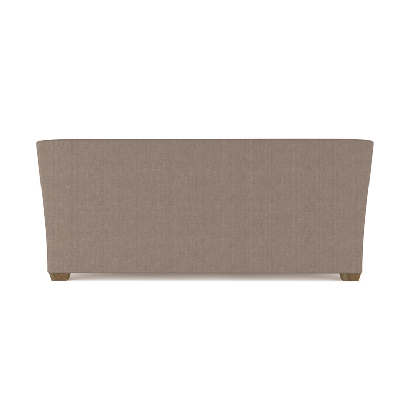 Rivington Flare Square Track-Arm Loveseat, Box Weave Linen Blue Print, Weathered, 31" H x 72" W x 37" D