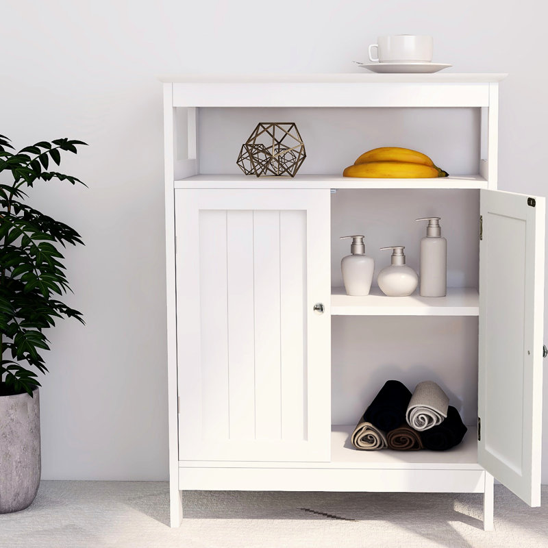 Armoire de salle de bain pour salle de bain - Blanc, portes à double volet, peinture solide et lisse, rangement généreux, unité de rangement blanche à assemblage simple avec volets, finition, guidage facile et spacieux