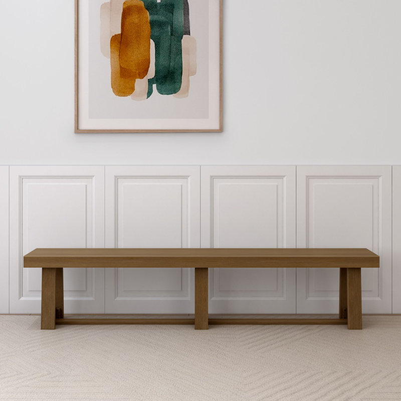 Banc en bois massif Tonyna, Pécan