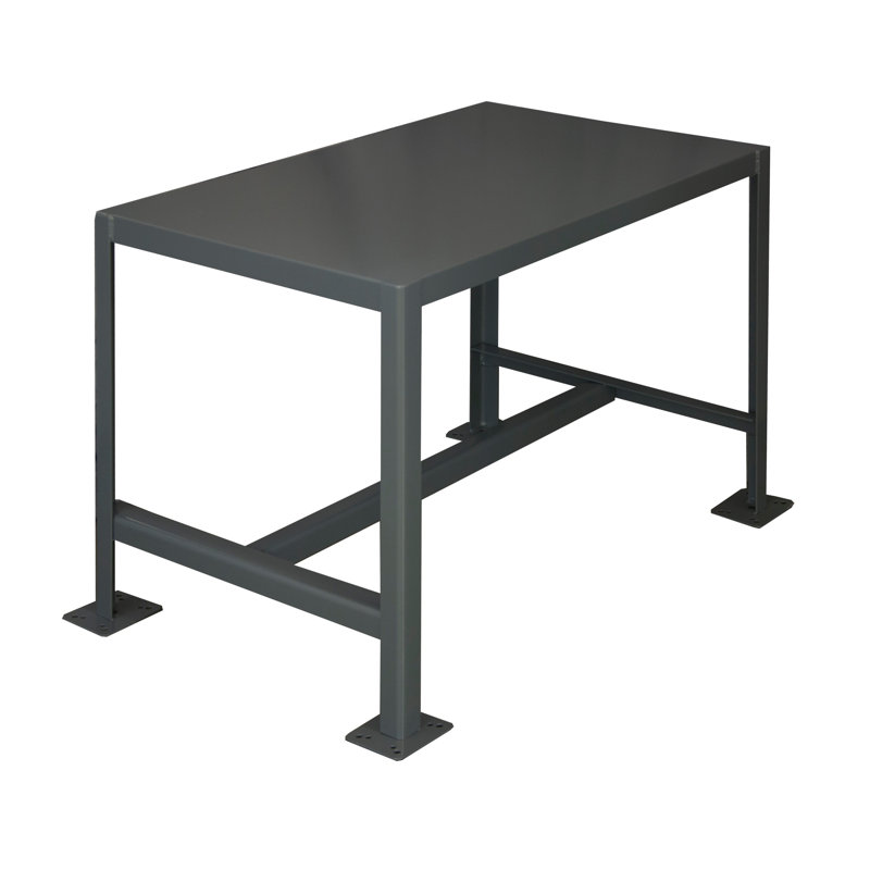 Établi avec plan de travail en acier moyen, H 30 po x l 36 po x L 24 po
