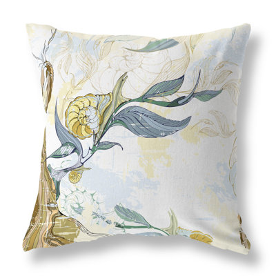 Leaf Lurker Floral Indoor/Outdoor Reversible Throw Pillow