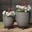 Ensemble de 2 bacs roulants pour plantes roulantes - Support pour plante d'intérieur ou extérieur rond en métal de 12 po avec roues et capacité de 110 lb - Boîtes à fleurs antirouille avec roulettes verrouillables 