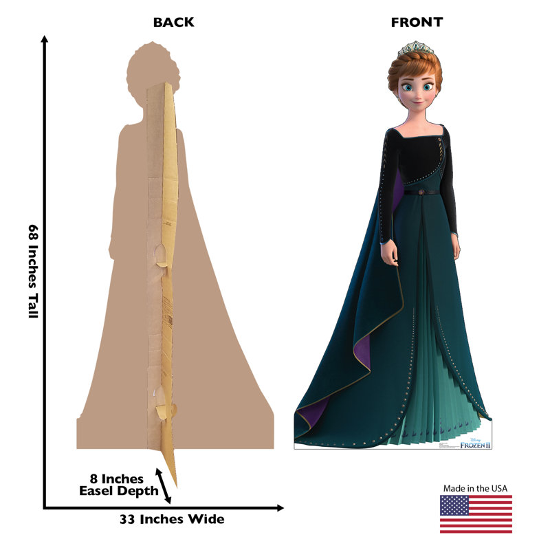 68'' Lifesize Anna Dark Green Gown Cardboard Standup