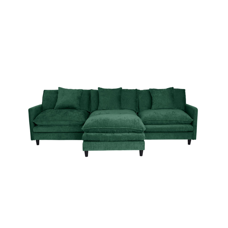 Canapé en chenille de 108 pouces à structure modulaire en forme de L, doté d'un design polyvalent qui s'adapte à tout espace intérieur, offrant un confort sans limite et un style contemporain.