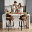 Ensemble de 2 tabourets de bar, tabourets de bar à hauteur de comptoir de 27,56 pouces avec dossier, tabourets de bar pivotants modernes avec siège en cuir synthétique pour Kichen Island et bar