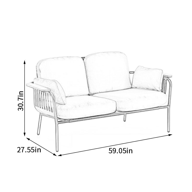 Canapé éponge simple imperméable pour l'extérieur simple, Blanc