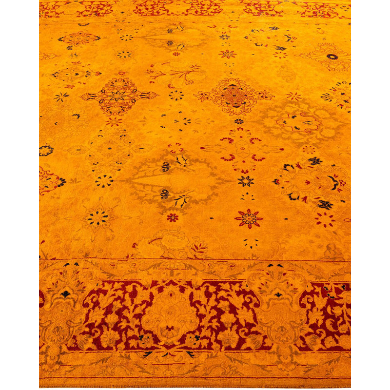 Cye One-of-a-Kind Rectangle 6' 2" X 8' 10" New Age Wool Area Rug Gold