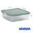 Wham Clip 13.2L Square Plastic Storage Boxes with Secure Clip Lock Lids. L:39.5 x W:39.5 x H:12cm Clear/Stone/Slate Grey-675530035