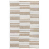 Boulder 5X8 Indoor Outdoor Handwoven Stripe Ivory Area Rug By Classic Home