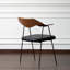 Chaise moderne et simple à dossier courbé en bois massif