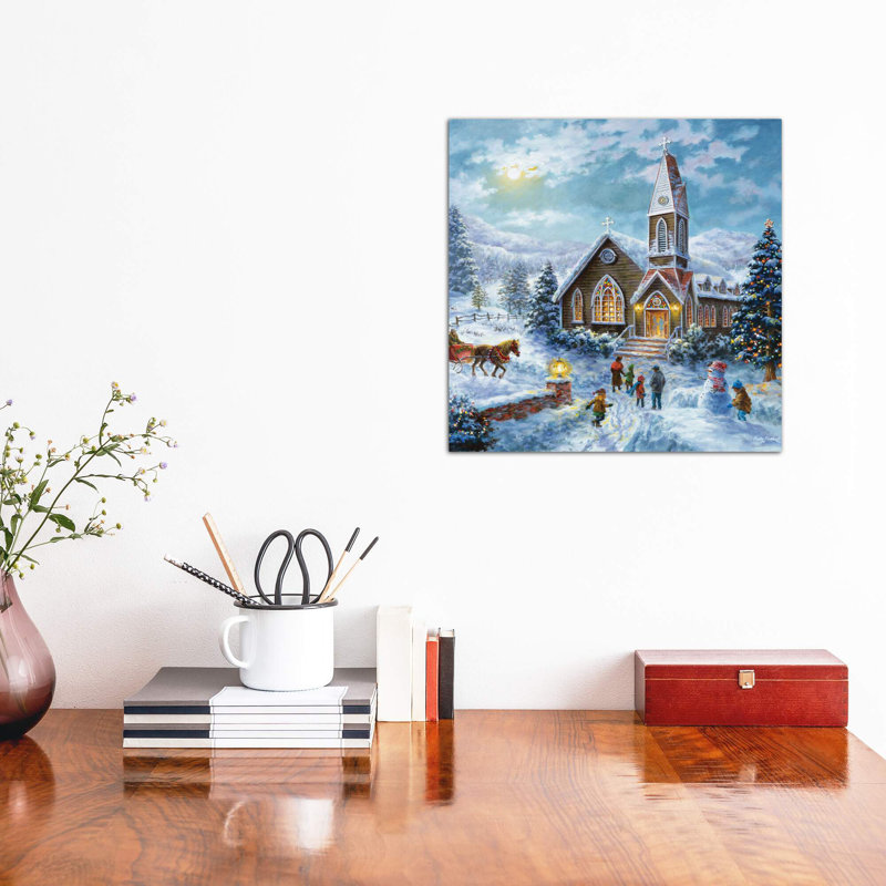 Parents Pray, Children Play by Nicky Boehme - Painting on Canvas, 93.98 cm H x 93.98 cm W x 1.91 cm D, No Frame