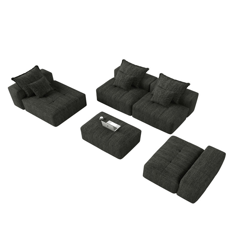 Canapé modulaire surdimensionné Modern, Noir