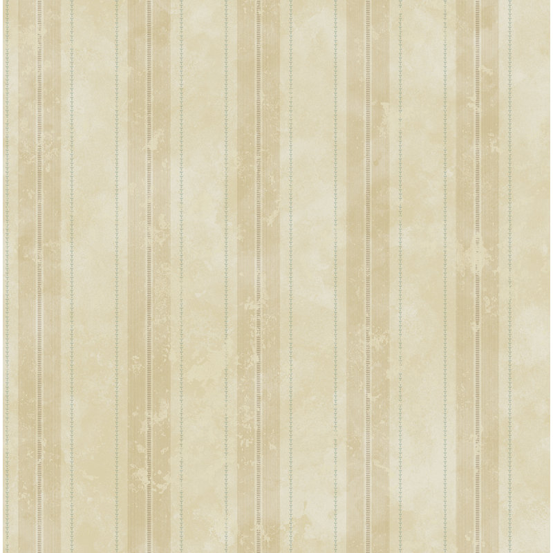 Papier peint rayé patiné Seabrook Designs, Brun clair / pistache