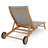 Perrin Teak Outdoor Reclining Chaise Lounger with Rear Wheels-492979229