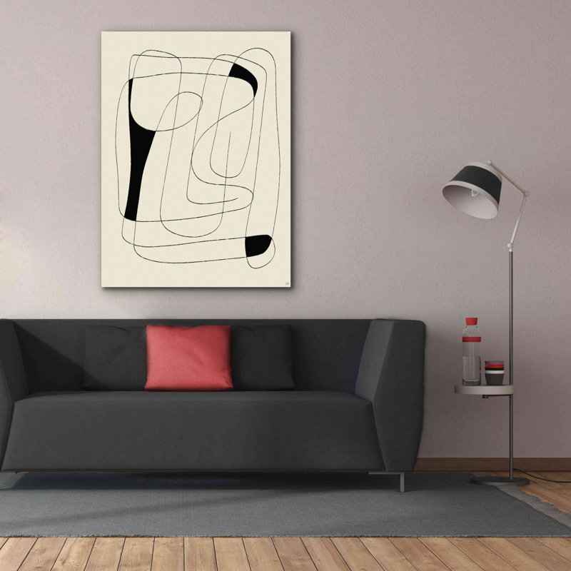 «Lines To Fill 1» par Line and Brush, art mural sur toile, H 54 po x l 40 po x P 1,5 po