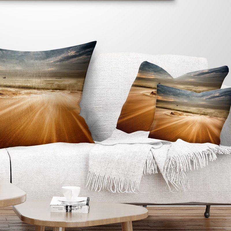 Coussin de mer de pluie avec vagues, Rectangle 12 po x 20 po