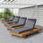 LOUNGE CHAISE SET, SPACE AVAILABLE ON ONE SIDE,ACACIA WOOD WITH WATER-RESISTANT LOUNGE CUSHIONS (CREAM & 4 INCH THICK) - MATCHING DARK GREY VERSION AVAILABLE-2003386123