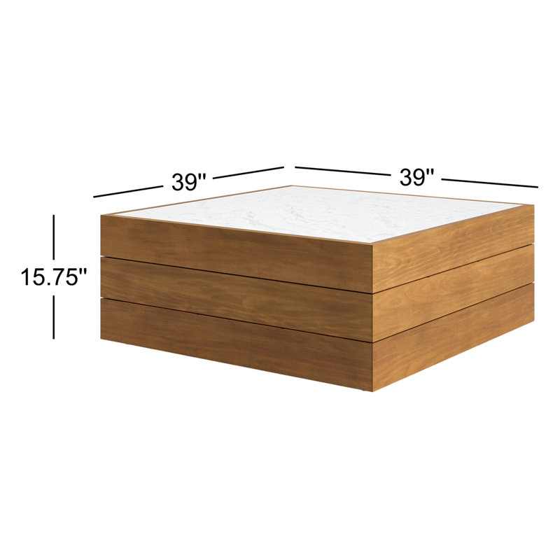 Grant Outdoor Teak Coffee Table, 15.75" H x 14" W x 39" D