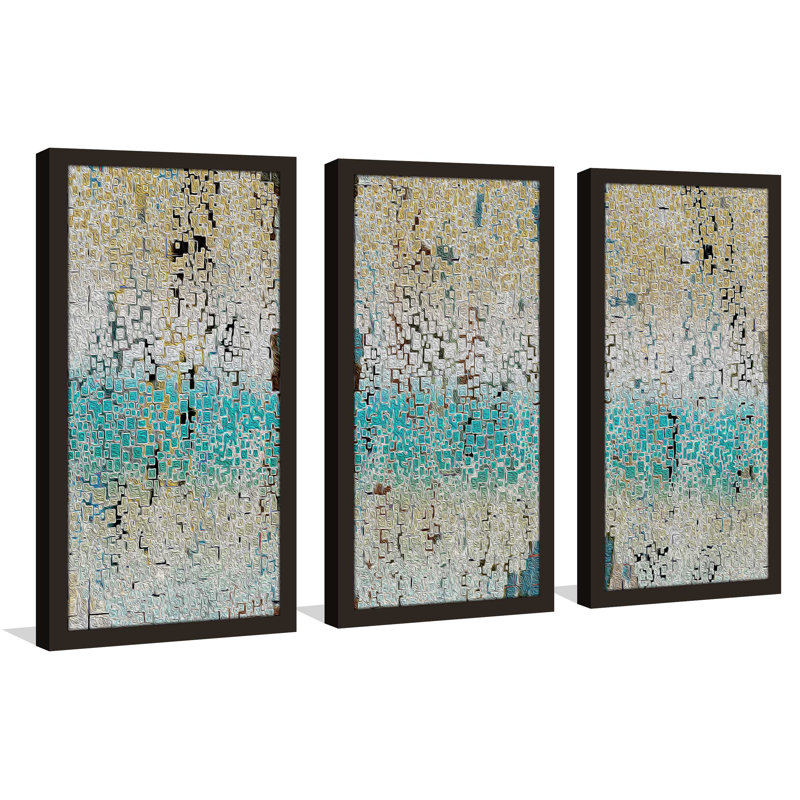 « illusion origaq asolo », ensemble de 3 reproductions d’impressions encadrées, L 40,5 po x H 25,5 po x P 1 po