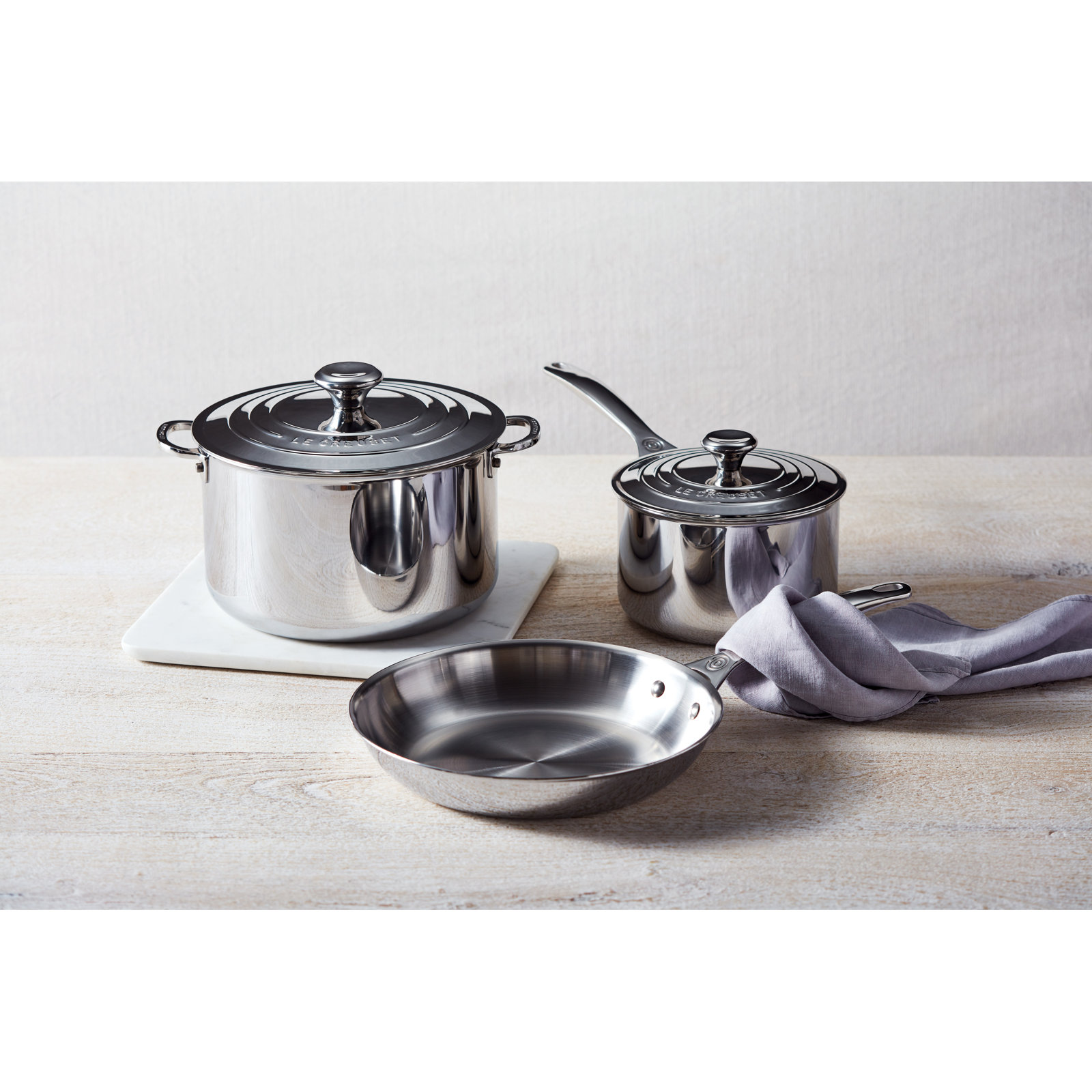 Le Creuset Stainless Steel 5 Piece Cookware Set